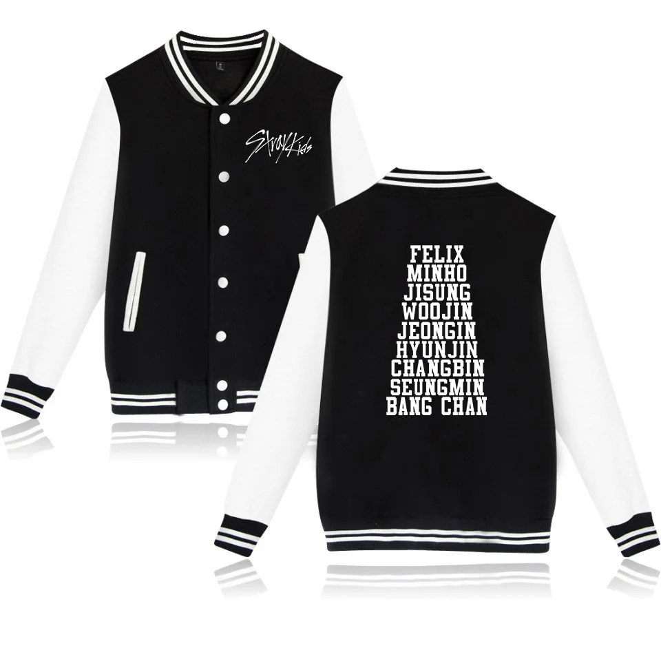 

Stray Kids Baseball Jacket SKZ Seungmin WOOJIN CHANGBIN FELIX BANG CHAN LEE KNOW Jacket Coat Women Men Kpop Jacket Sweatshirts