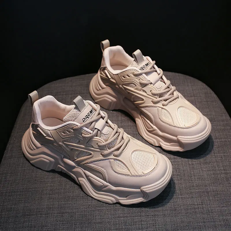 Ladies Casual Shoes Breathable Mesh Running Shoes Thick Sole Fashion All-match Comfortable Sports Shoes Large Size Women Shoes