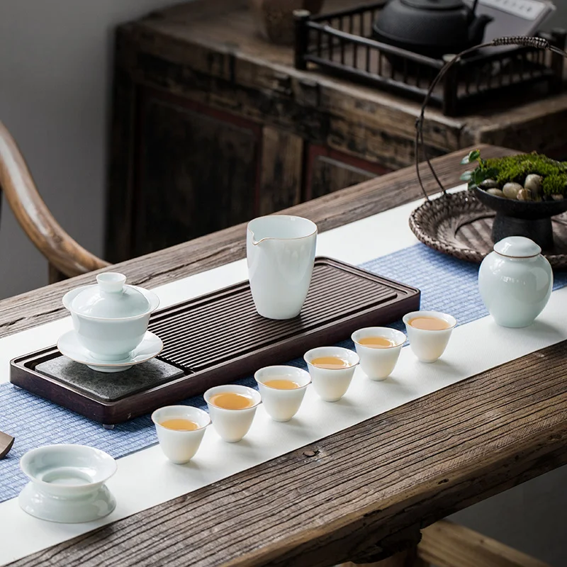 Европейская белая фарфоровая чайная корзина портативная герметичная банка для