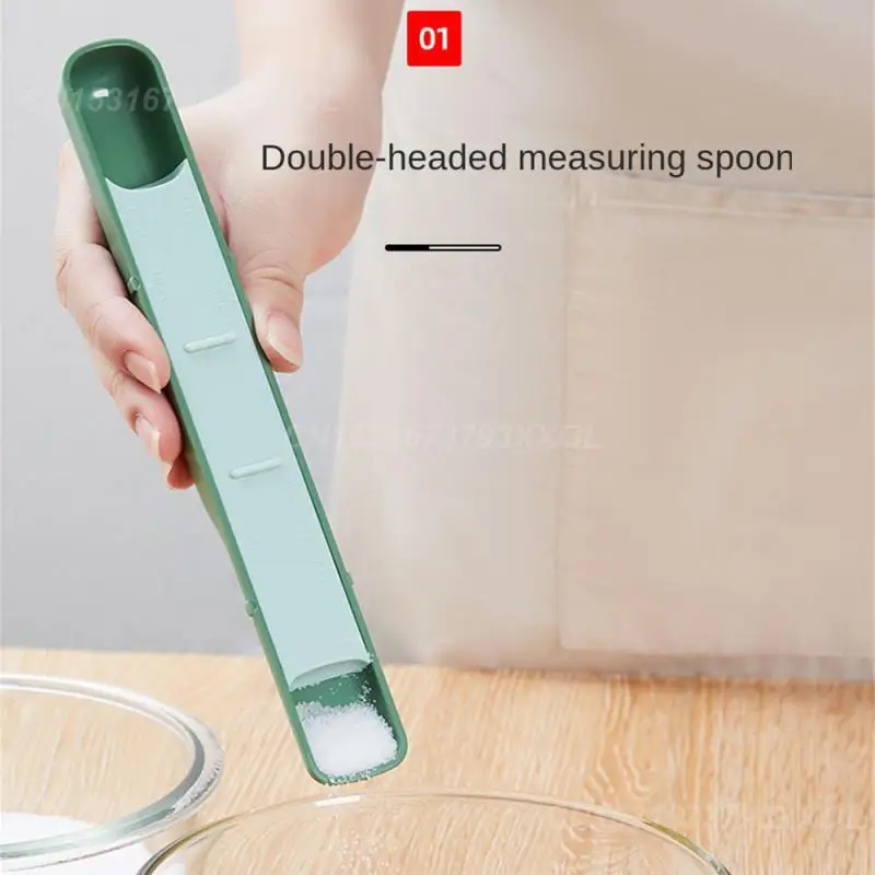 2 шт. Количественная ложка Точное количественное скольжение Раздвижная крышка