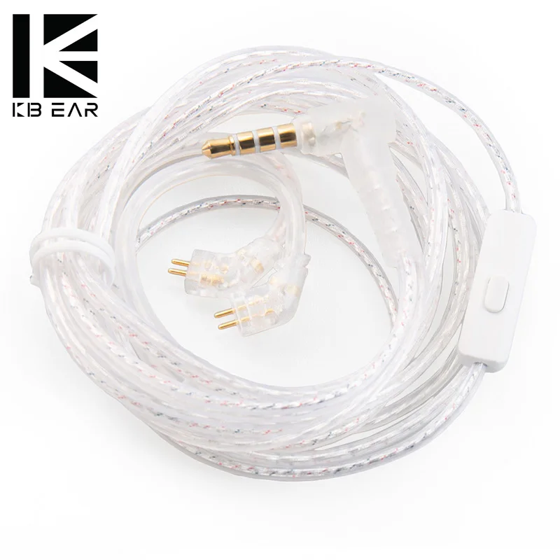 

Посеребренный Улучшенный кабель KBEAR ST10 высокой степени очистки, kz-B Тип/QDC 2PIN 3,5 мм стальной штекер OFC всенаправленный Микрофон Pro
