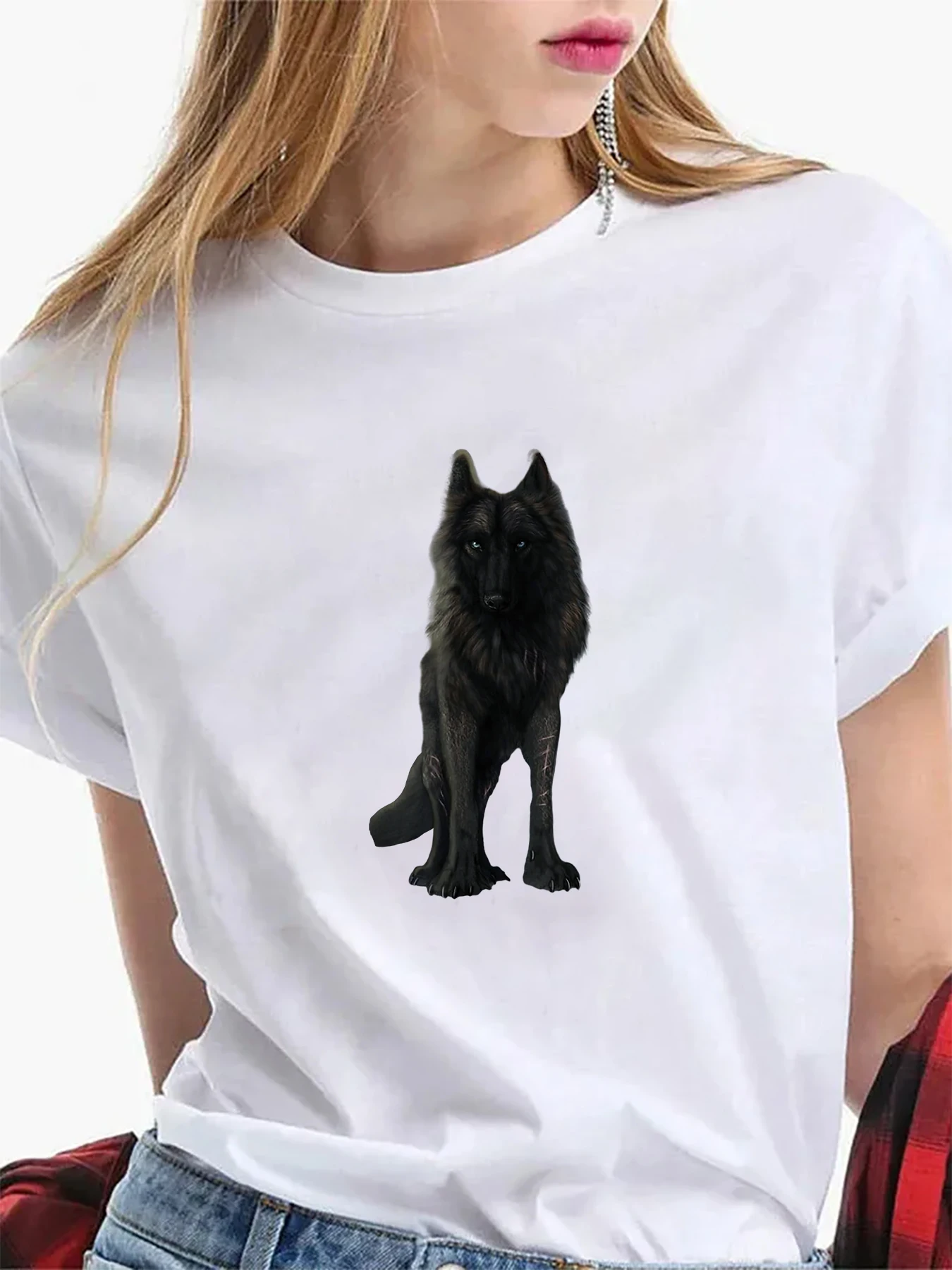 Женская футболка с коротким рукавом круглым вырезом и