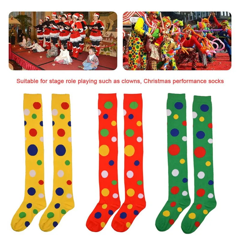 

Clown Colorful Party Home Gift Knee Cotton Stockings Knee-high Socks Over Knee Socks Woman Socks COTTON