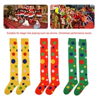 clown colorful party home gift knee cotton stockings knee high socks over knee socks woman socks cotton