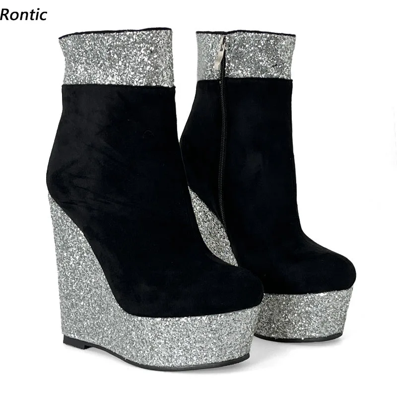 

Женские ботильоны на платформе, с молнией сбоку, на танкетке, 5-20 дюймов