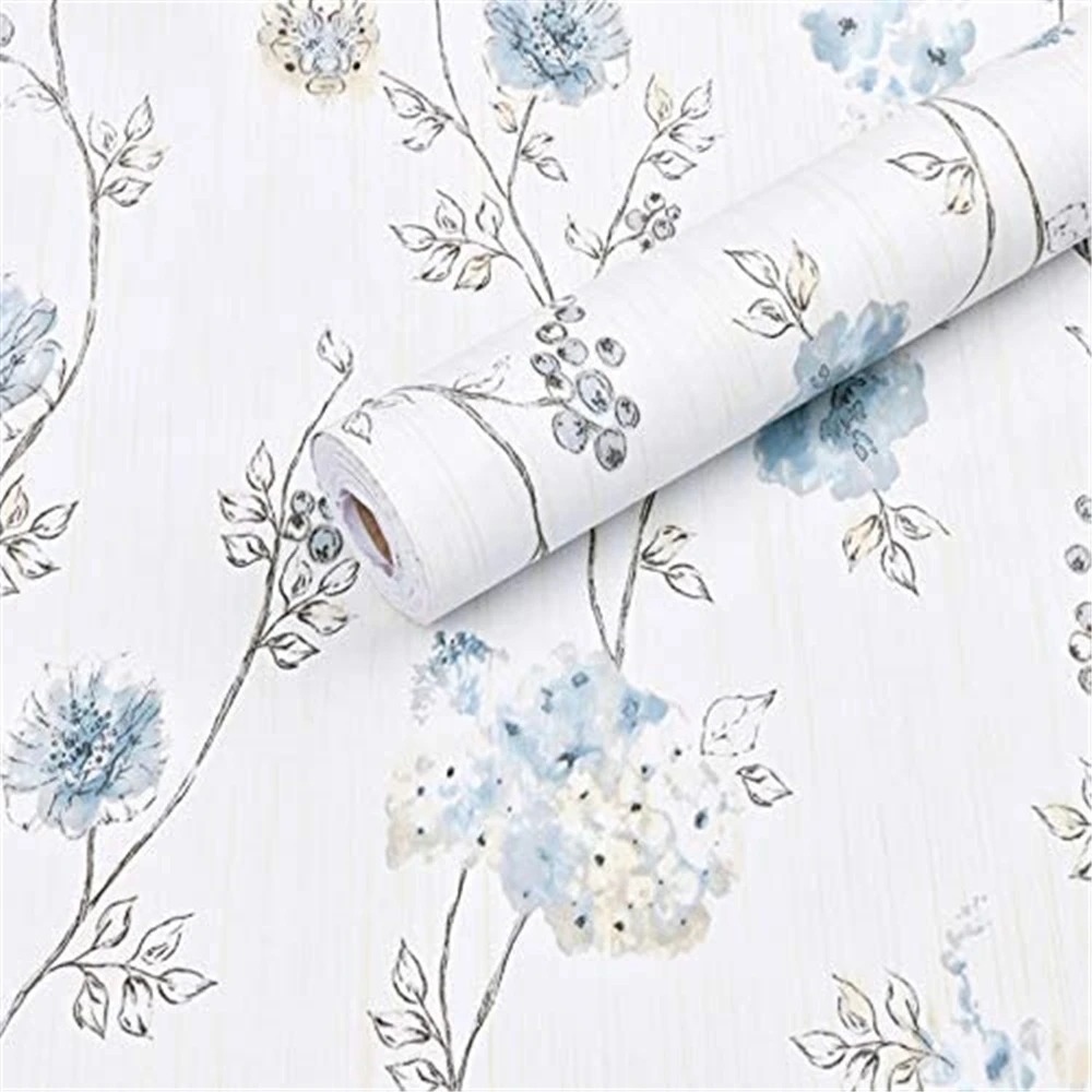 

Decor Floral Paper Peel And Stick Flowers Leaves PVC Self Adhesive Wallpaper Removable For Kids Room Wall Papers Home Decor