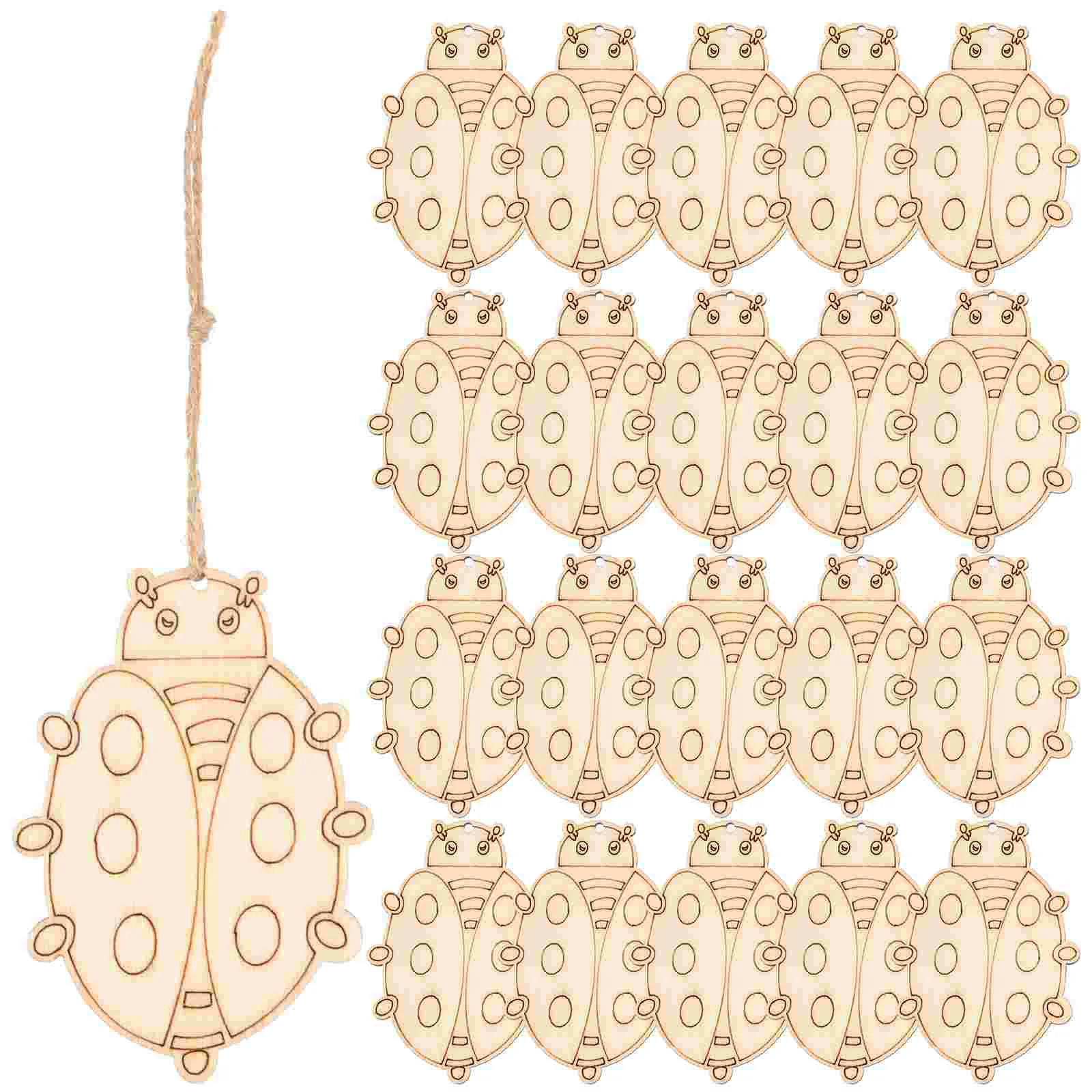 

Wood Wooden Unfinished Pieces Beetle Slices Diy Painting Craft Blank Embellishments Cutouts Insect Ornamentschips Cutout Shapes