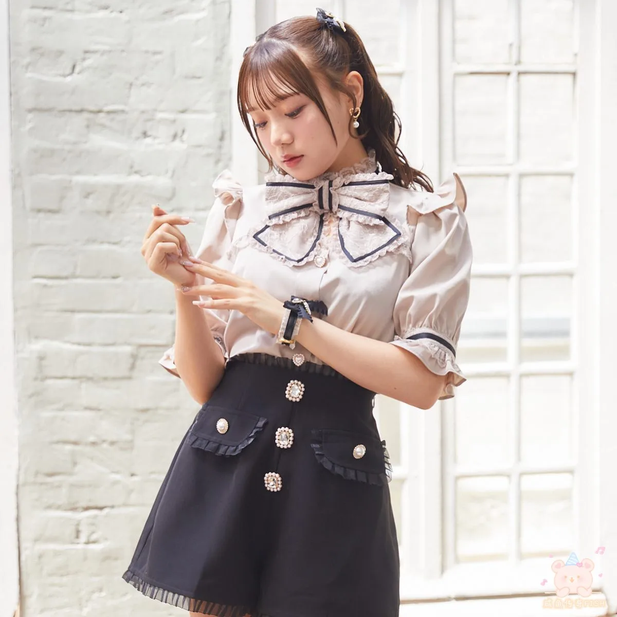 Fashion 2023 New Rhinestone Lace Short Pants Japanese Style High Waist Shorts Leisure Versatile Casual Shorts for Women