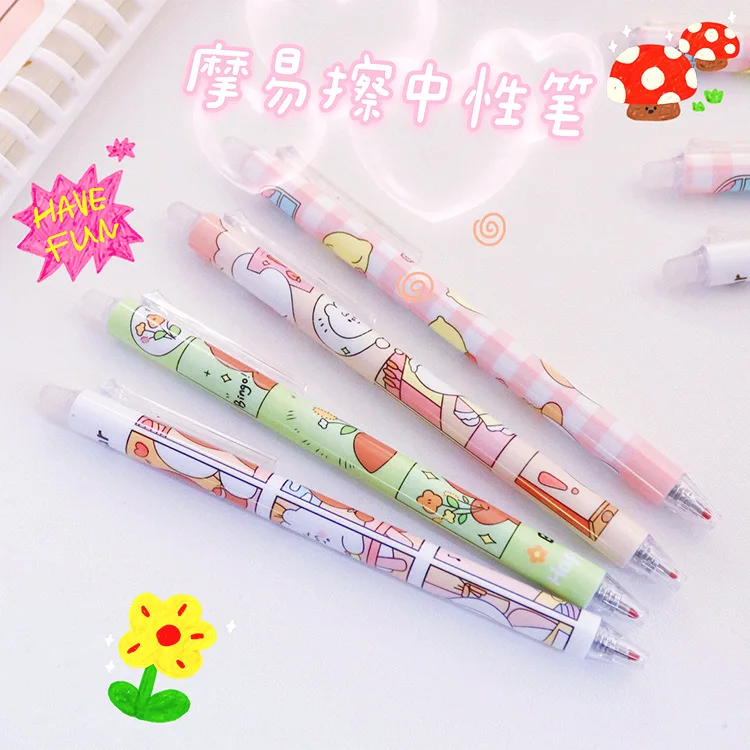 4 шт./лот Kawaii Ins кролик медведь механические ручки со стираемыми гелевыми
