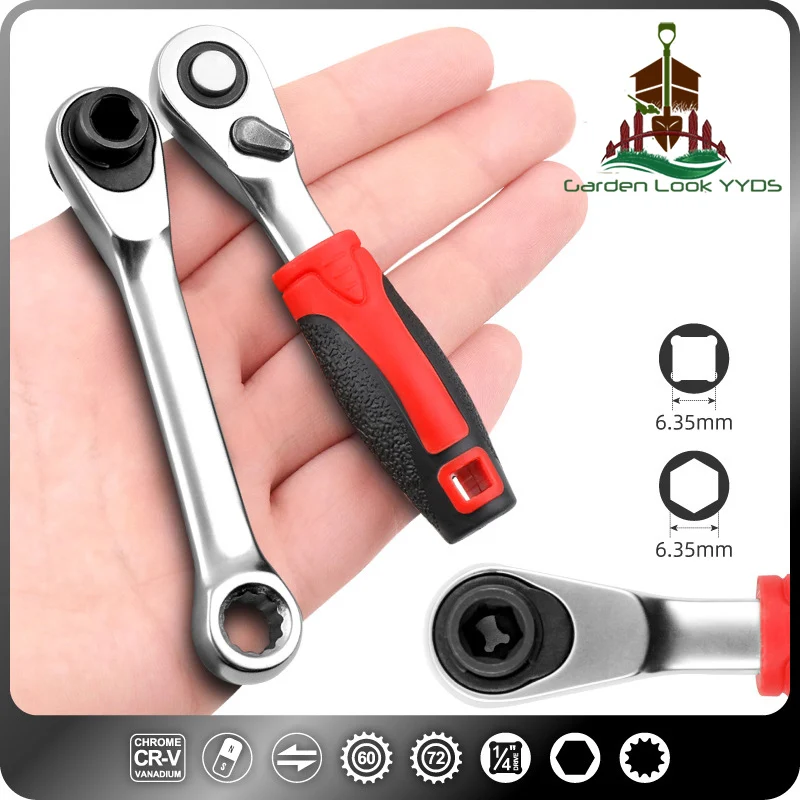 

Торцевой мини-ключ, двухсторонний, быстроразъемный, с трещоткой, стандартный гаечный ключ, стержень, отвертка, биты, механические инструмен...