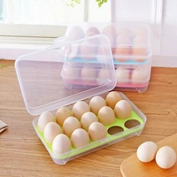2pcs egg storage box refrigerator 15 eggs holder egg tray with lid kitchen refrigerator organizer food box kitchen gadget