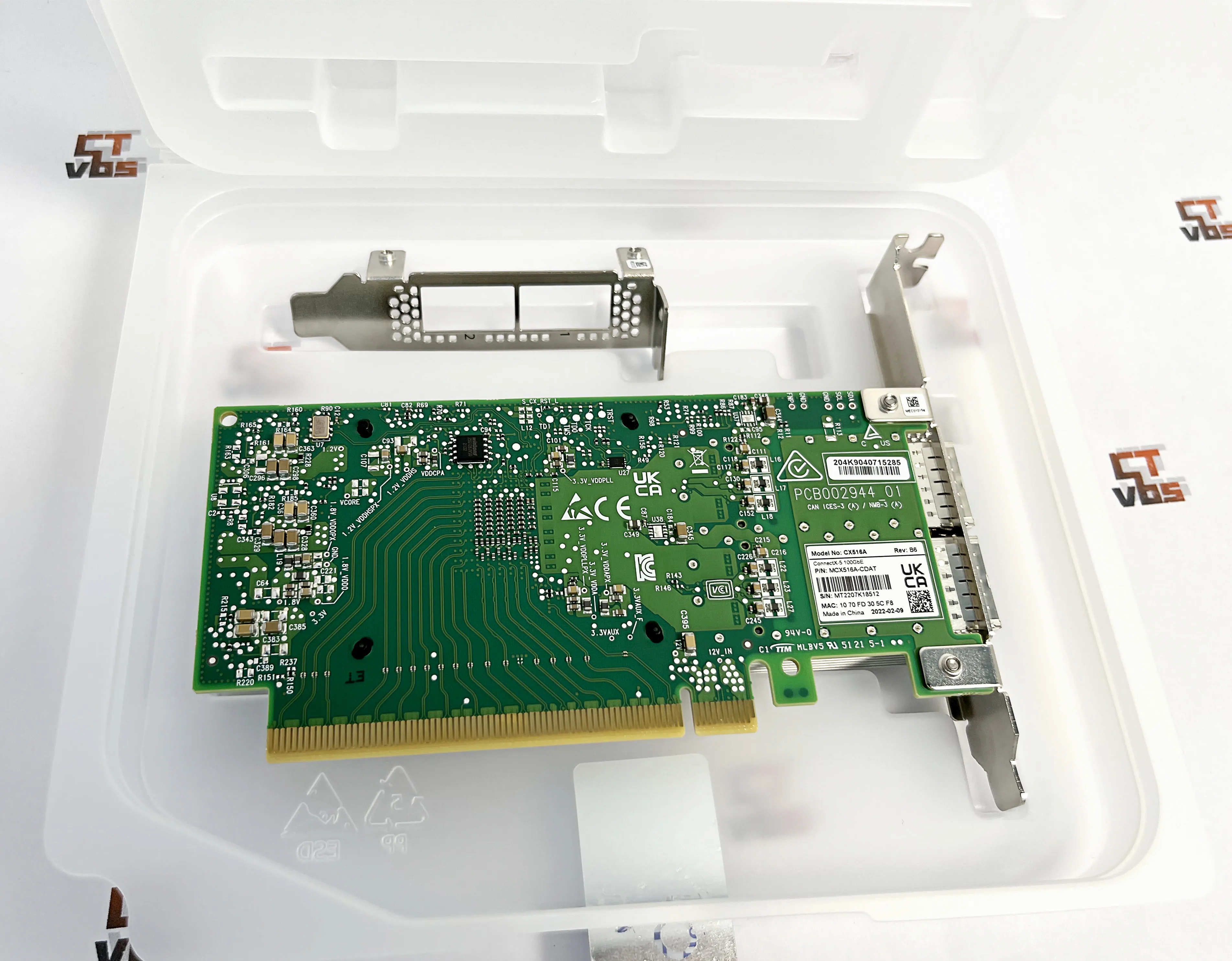 MCX516A-CDAT Mellanox ConnectX-5 100GbE CX516A Dual Port QSFP28 Network Adapter