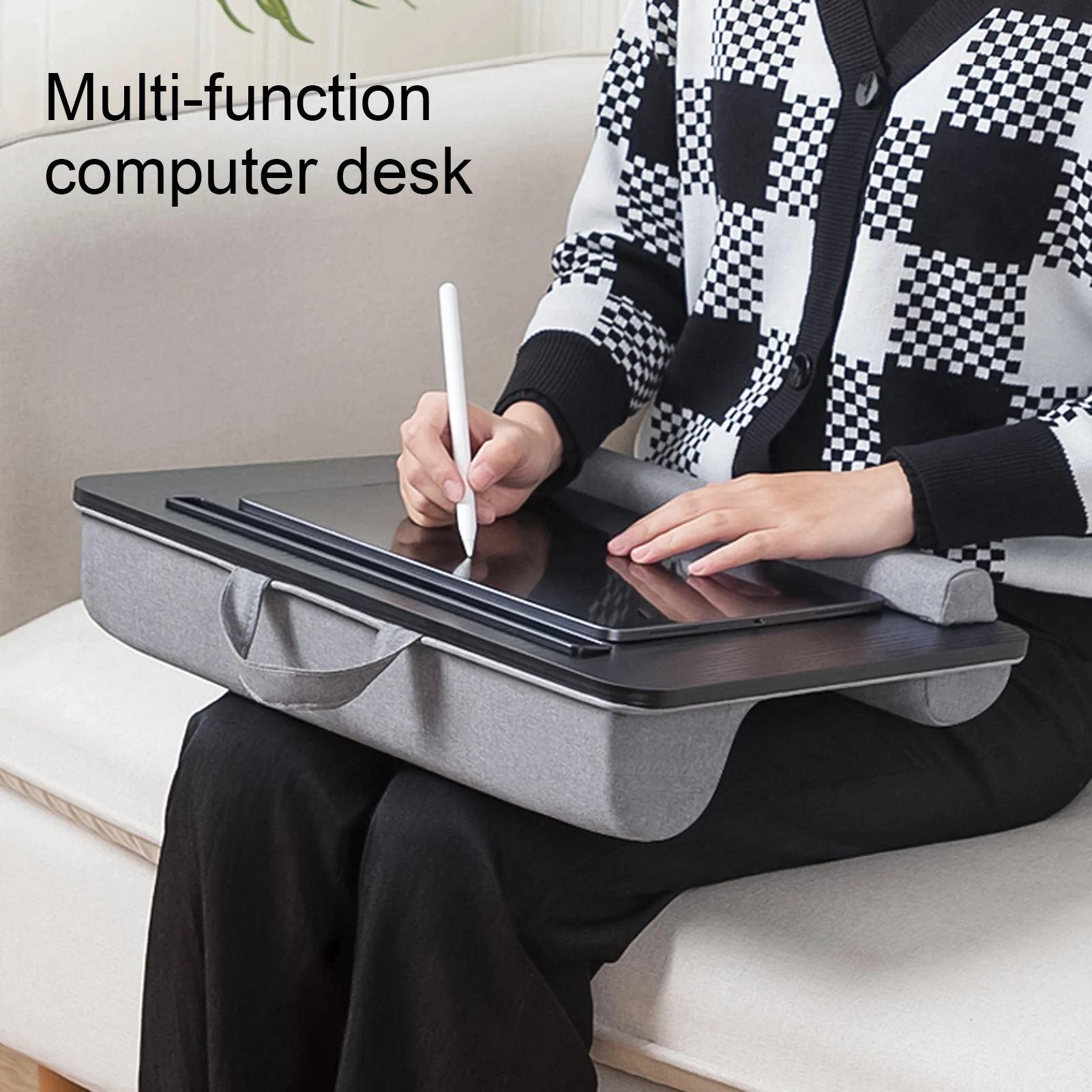 

Laptop Lap Pad Laptop Lap Desk With Slot For Phone And Tablet Lap Desk With Wrist Rest For Adult Teen Student