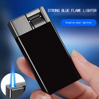 portable creative ignition jet flame visible gas lever window windproof adjustable man small tools lighter
