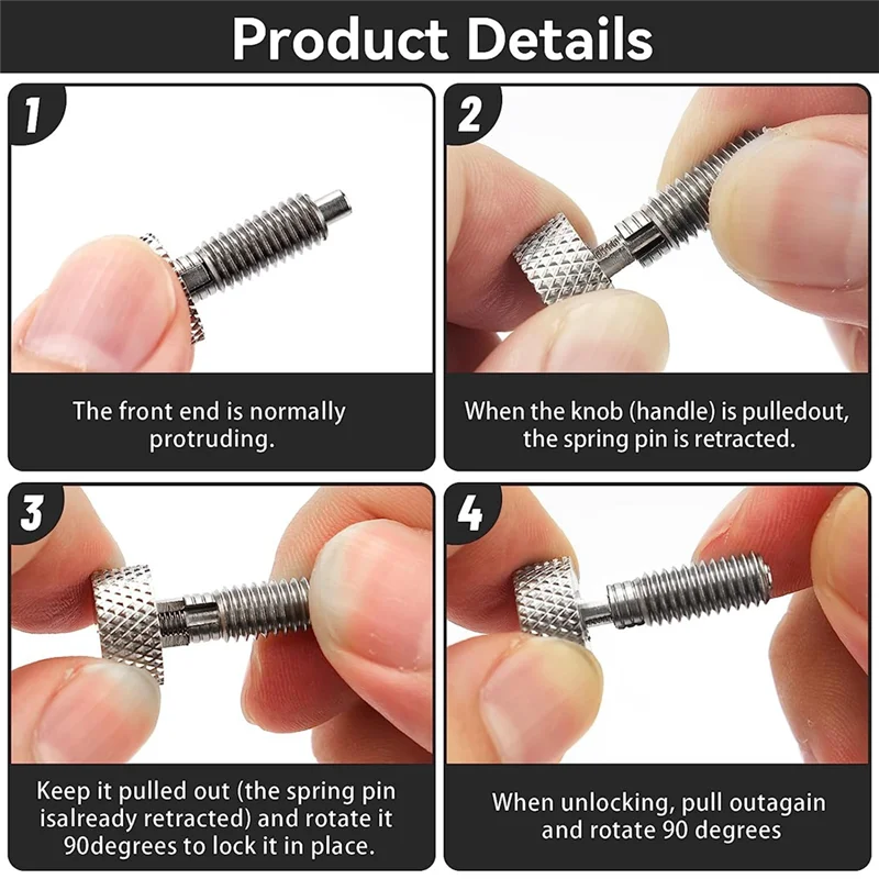 Ручной выдвижной пружинный Плунжер с блокировкой ручки накатанным стержнем М6