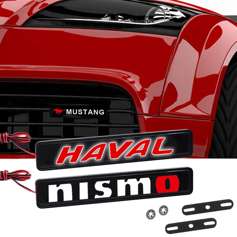 

1Pcs 3D Car Logo Front Hood Grille Decorated lamp Stickers For Hyundai Tucson Creta Accent i30 Sonata Elantra Solaris Kona i10