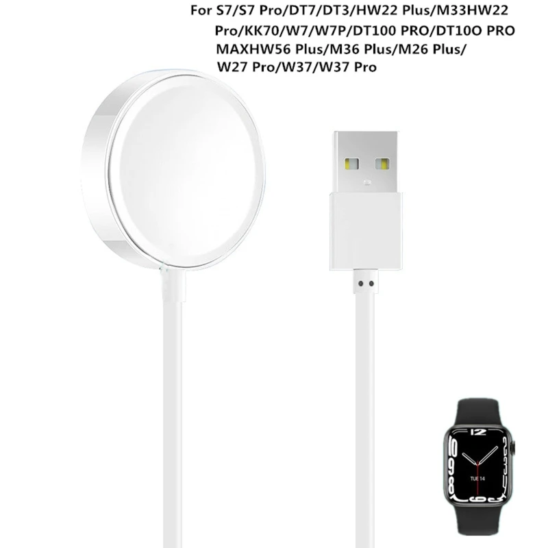 

USB Fast Charging Cable Data for S7 Pro max S8 W7/W7P/DT100 PRO/DT10O PRO HW28 X8/X7 Plus Smart Watch Charger Adapter Dock