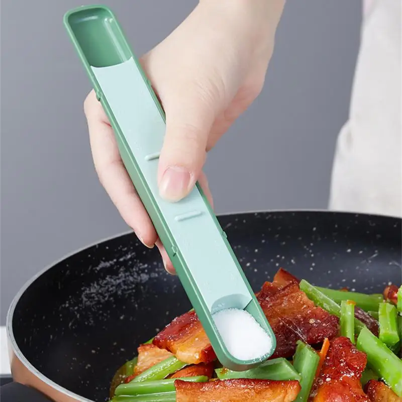 

Accurate Quantification Seasoning Scale Sliding Cover Control Tools Metering Scale Spoon Food Grade Materials Double-end