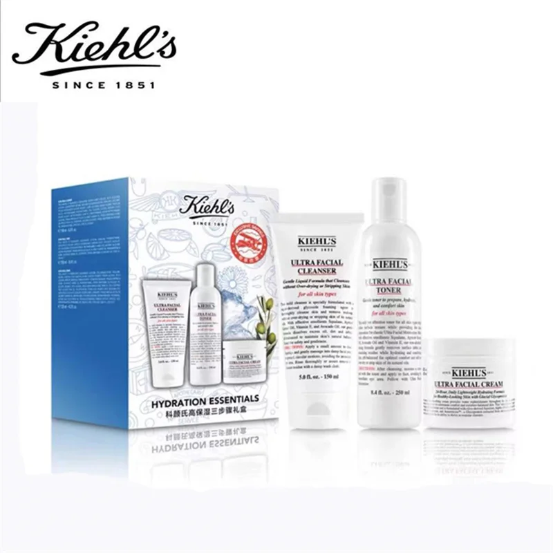 

Original Kiehl's 3 in 1 Suit Ultra Facial All Skin Types Cleanser Toner Cream