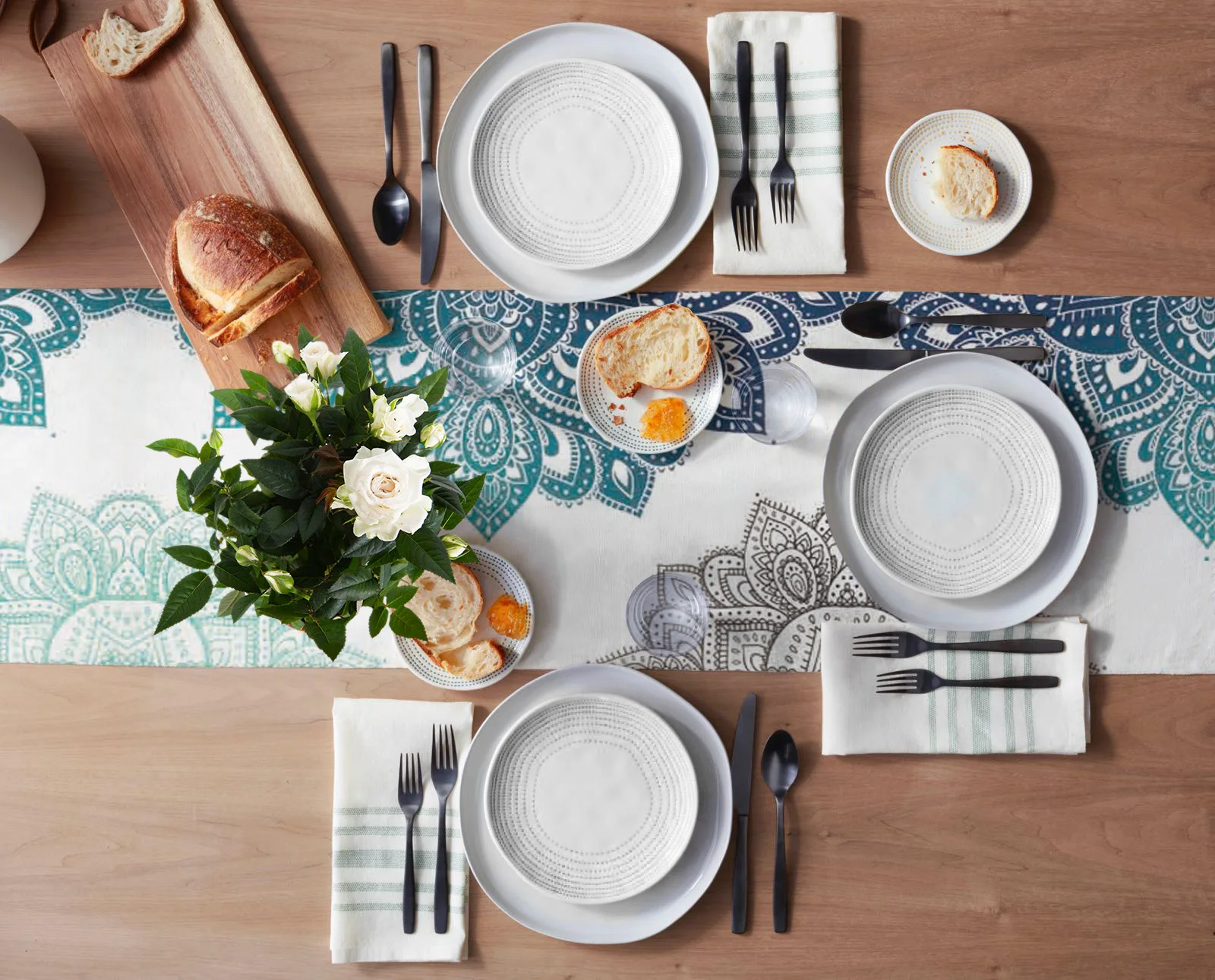 Градиентные богемные Цветочные льняные настольные дорожки мандала планшетоны