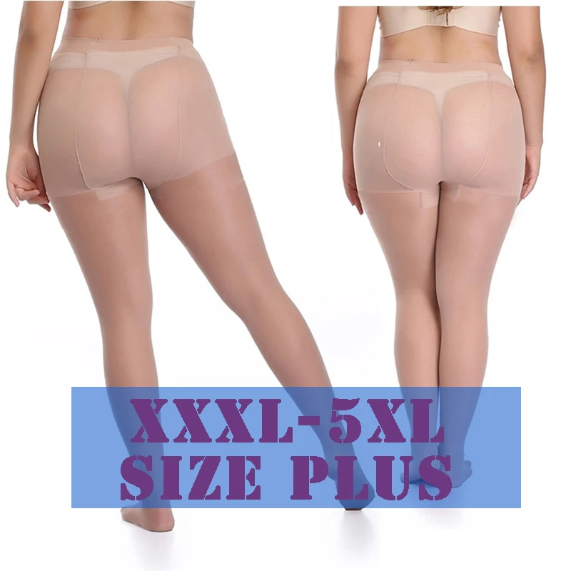 Size Plus Pantyhose 3XL- 5XL 6XL Run Proof Resilient Pantyhose XXXL Maternity Tights Thin Control Top Super Strong Snag Proof