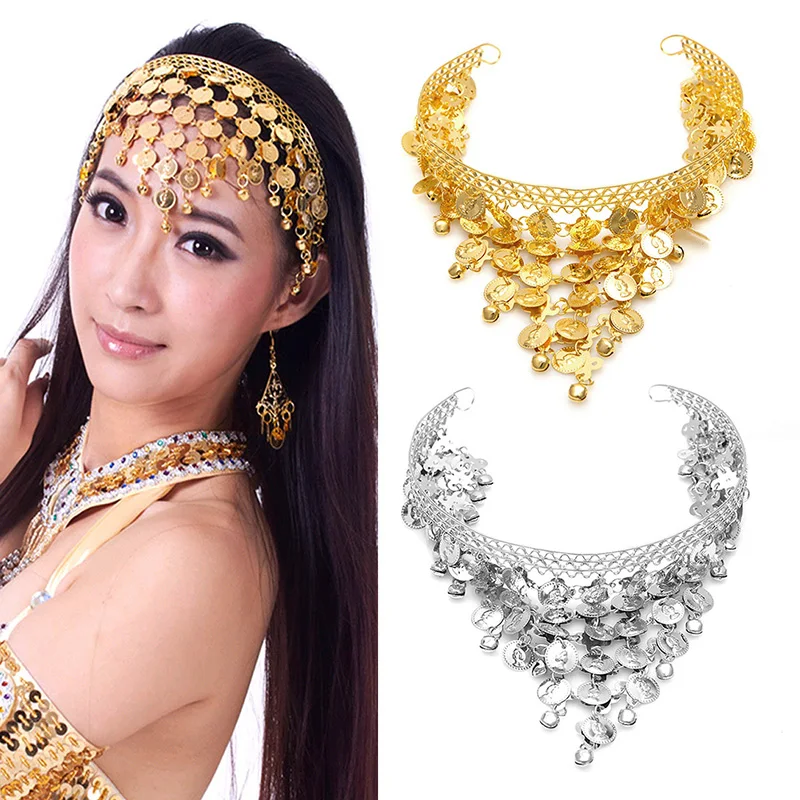 

Chic Belly Dance Hair Band Costume Dancing Coin Sequins Headbands