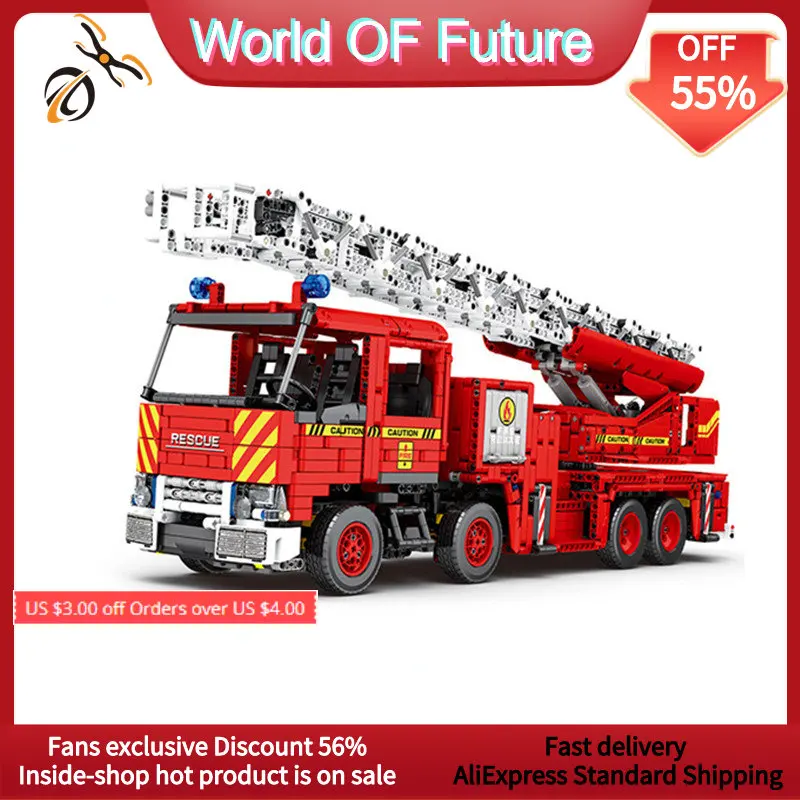 

22005 строительные блоки с дистанционным управлением, пожарная машина, Сборная модель, игрушки