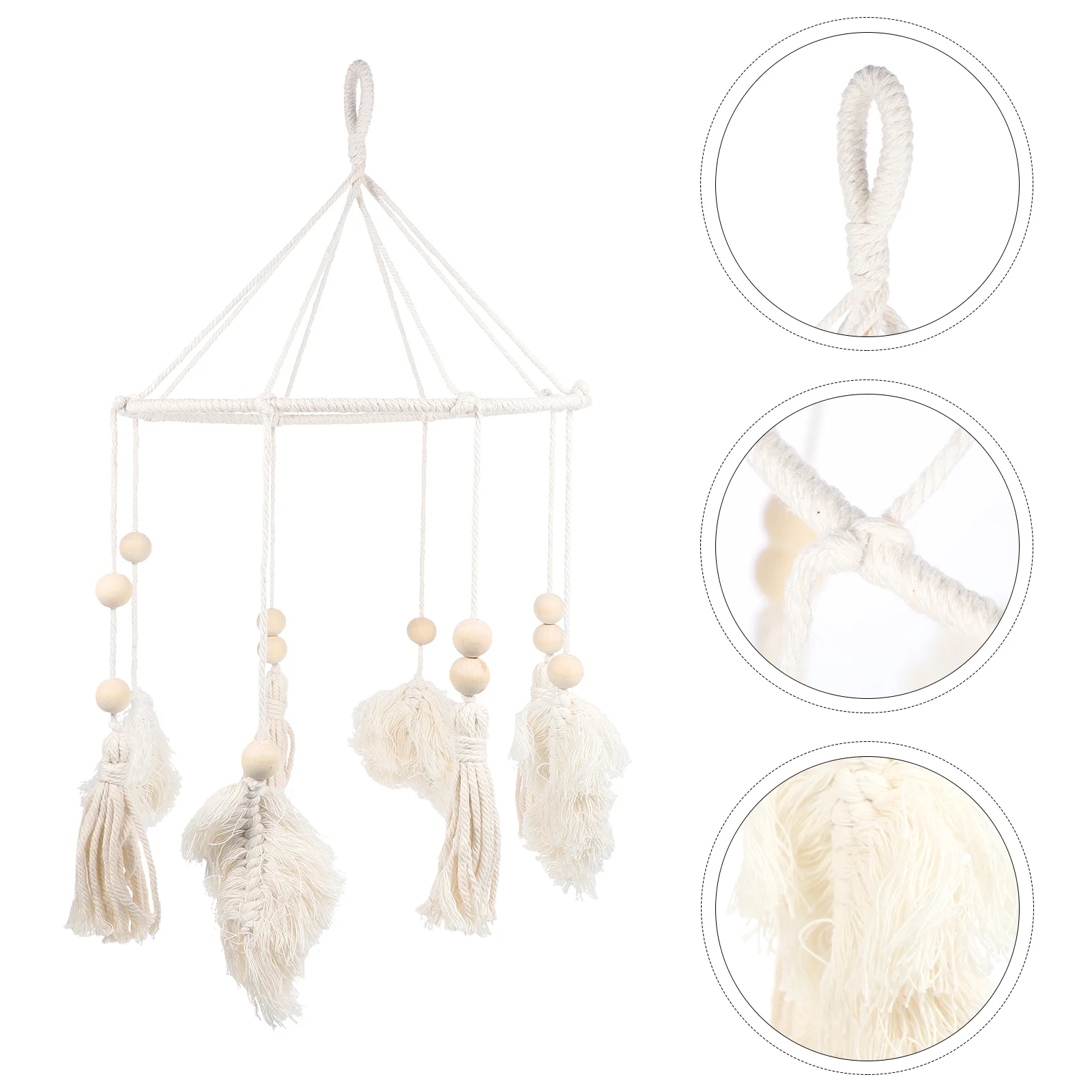 

Wind Hanging Chime Chimes Decor Bell Macrame Wall Woven Home Garden Baby Catcher Dream Fringe Outdoor Outside Iron Shell Crib