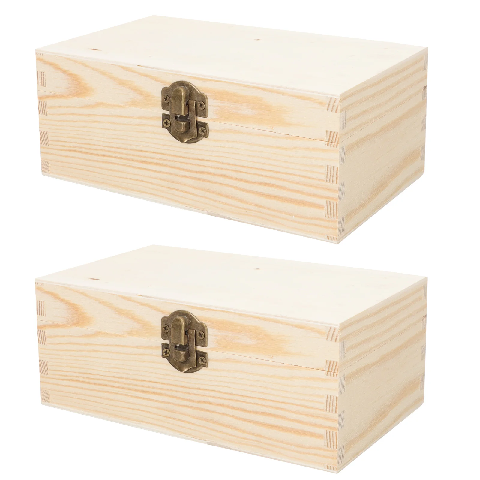 

2pcs Diy Wooden Storage Cases Children Painting Wooden Boxes Painting Supply