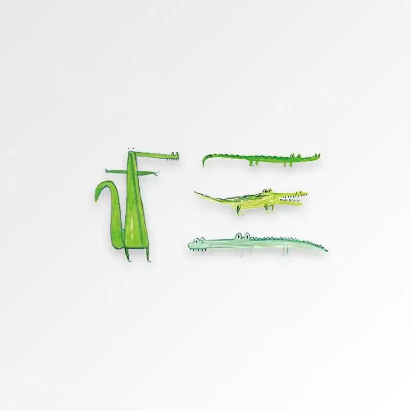 

Doodle Playful Cartoon Alligator Tattoo Sticker Arm Waterproof Cute Tatto Fake Tattoos for Women Art Hotwife Stickers Wholesale