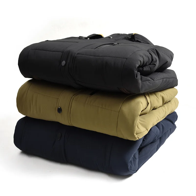 Men's windproof Hooded Fur Collar Parka Jacket 2023 Winter New Warm Thick Fleece Coat Fashion Casual Overcoat Male Asian Size