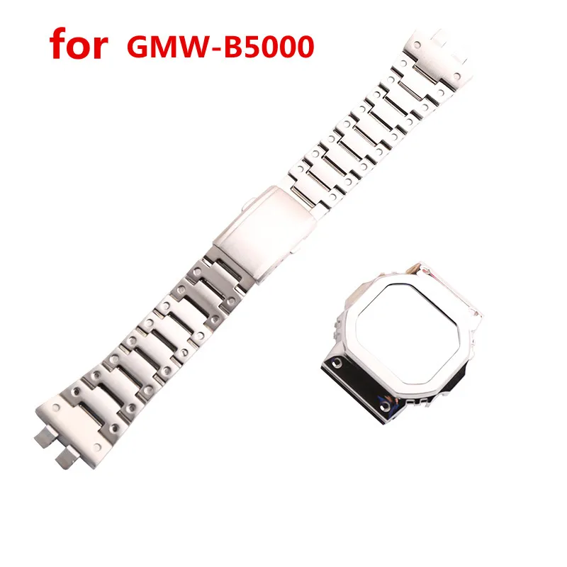 Fine steel solid strap case suitable for Casio G-SHOCK block GMW-B5000 men's and women's strap watch accessories