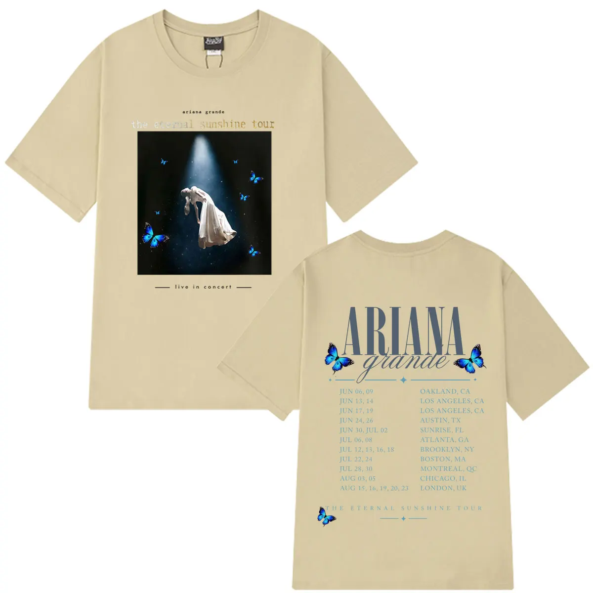 Футболка с графическим принтом Ariana Grande Eternal Sunshine Tour 2026, мужская и женская винтажная модная футболка, летняя хлопковая футболка большого размера, топы (art.: 3920dc877cfc2) - 3920dc877cfc2
