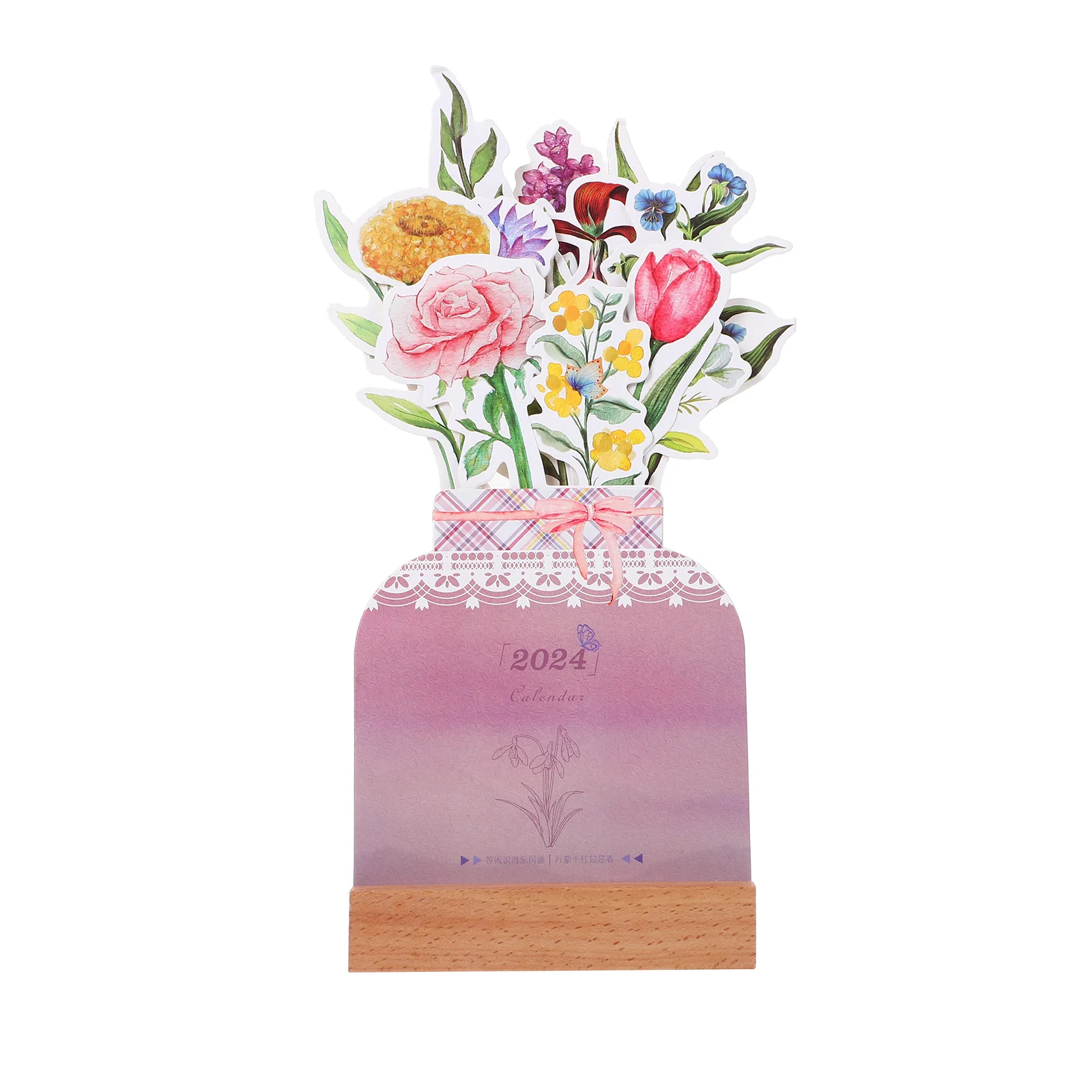 

Practical Desktop Calendar Decorative Paper Calendar 2024 Floral Calendar Durable Paper Calendar