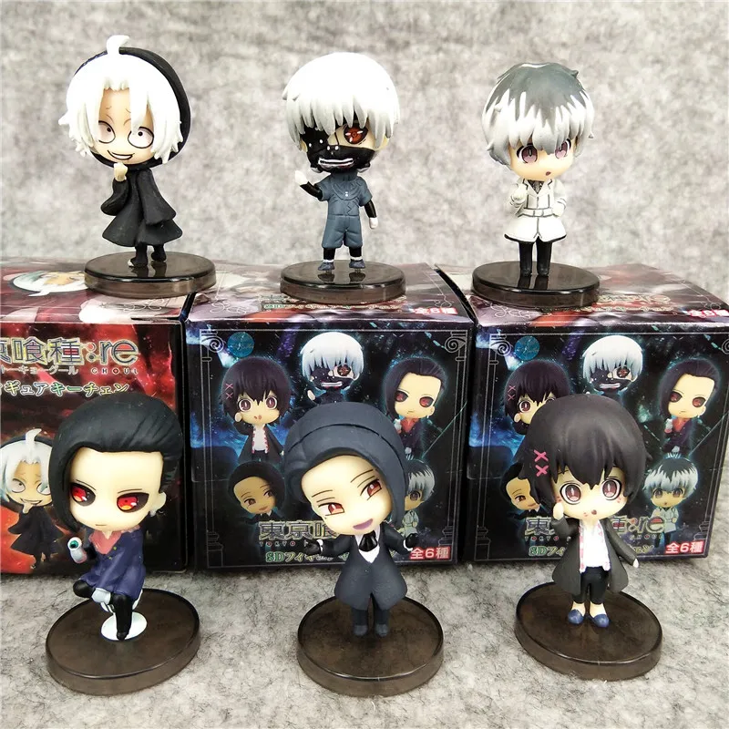 

6pcsTokyo Ghoul Anime Figure Kaneki Ken Action Figure Awakened Ver. Kaneki Ken Touka Kirishima Figurine Model Doll Toys Gift