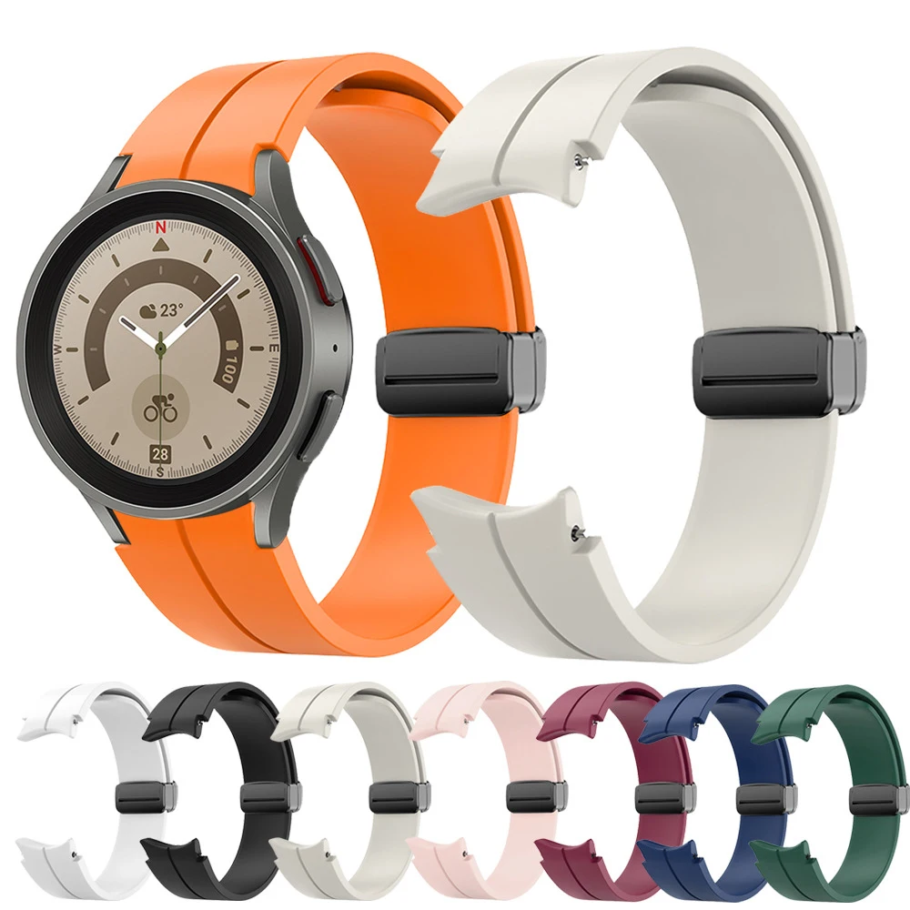 Cinturino In Silicone Senza Gap Per Samsung Galaxy Watch 5/4 40Mm 44Mm 5 Pro 45Mm Cinturino Magnetico Originale Per Orologio 4 Cintura Classica