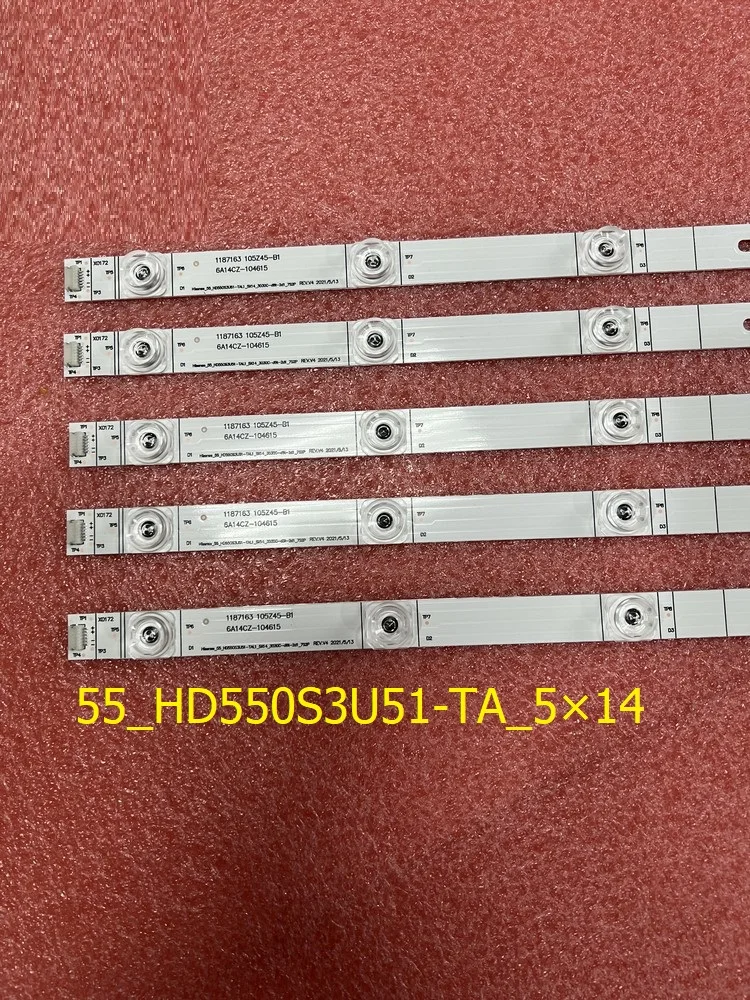 كيت 5 قطعة 14LED LED شريط إضاءة خلفي ل هايسنس 55H8E 55H9E IC-A-CNDN55D975 H55A6500 55_HD550S3U51-TA_5X14_3030C 55HS68U