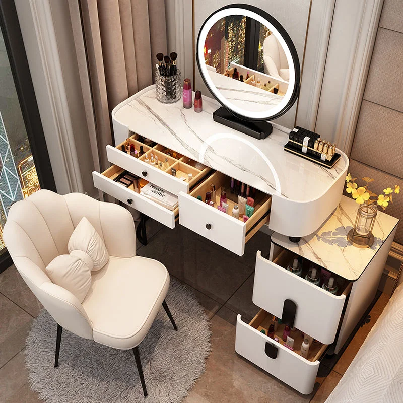 

Скандинавский столик для макияжа с зеркалом, туалетный столик, шкафы для спальни, косметика, роскошный стол, мебель для спальни LQ70YH