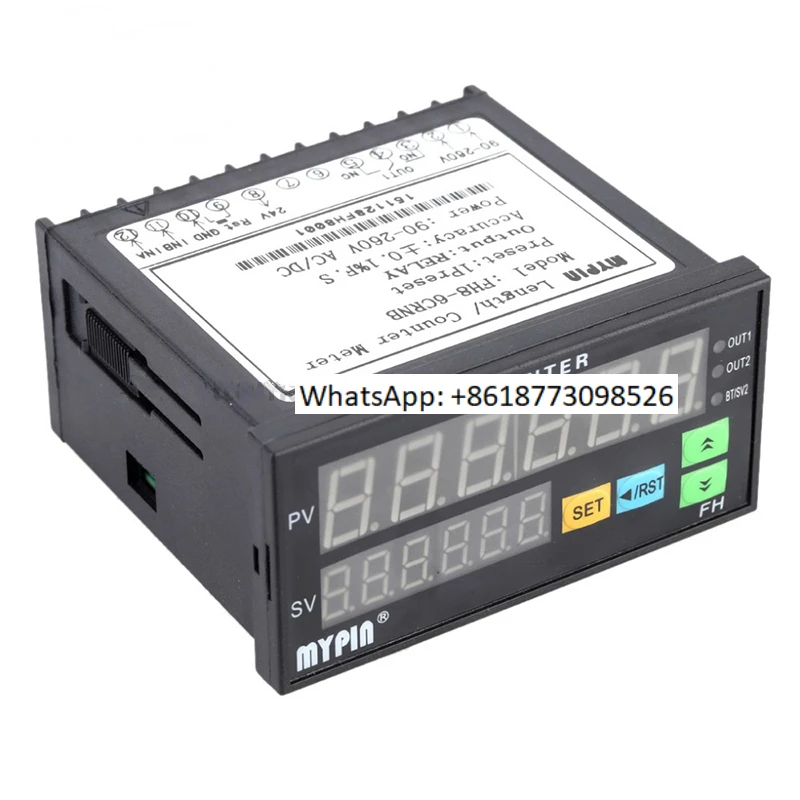 

MYPIN Automatic Control Counter FH8-6CRNB Relay Output 90-265V AC/DC 6 Digits LED Display Length Counter Meter
