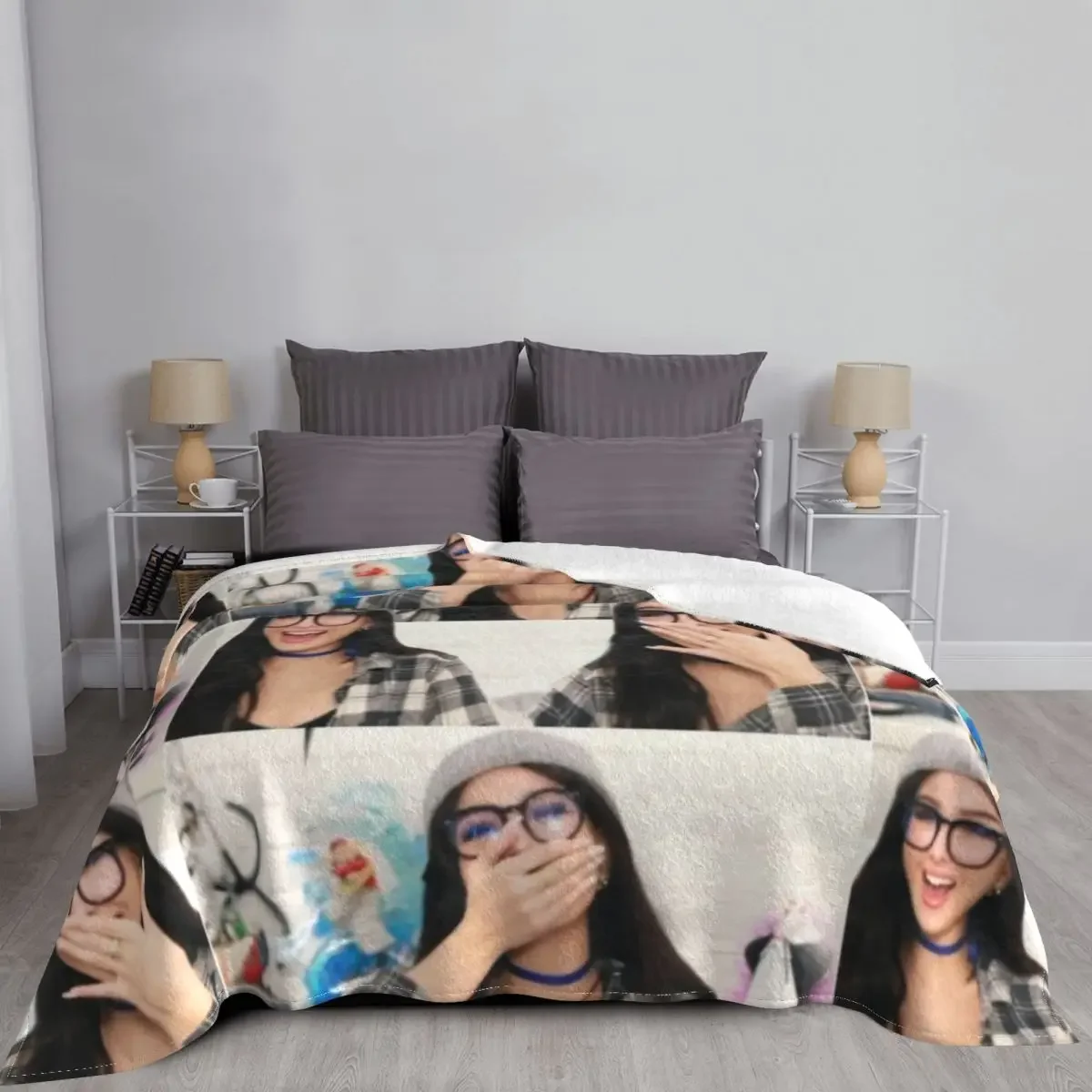 Теплое пляжное одеяло Sssniperwolf с коллажем зимнее теплое для путешествий спальный