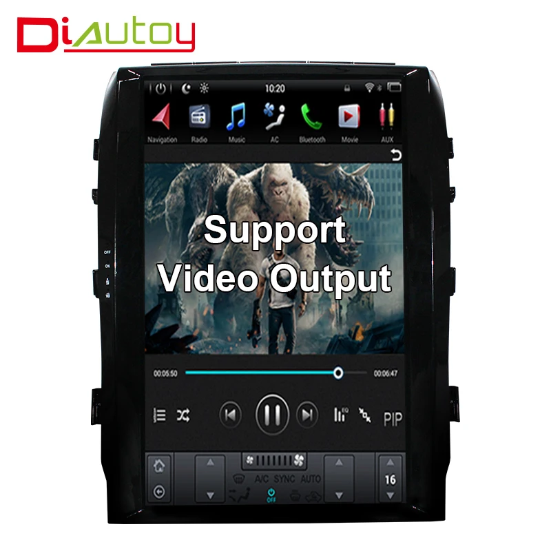 Сенсорный экран в стиле Tesla 17 дюймов встроенный Carplay Android 9 для Toyota Land Cruiser LC200 2008-2015