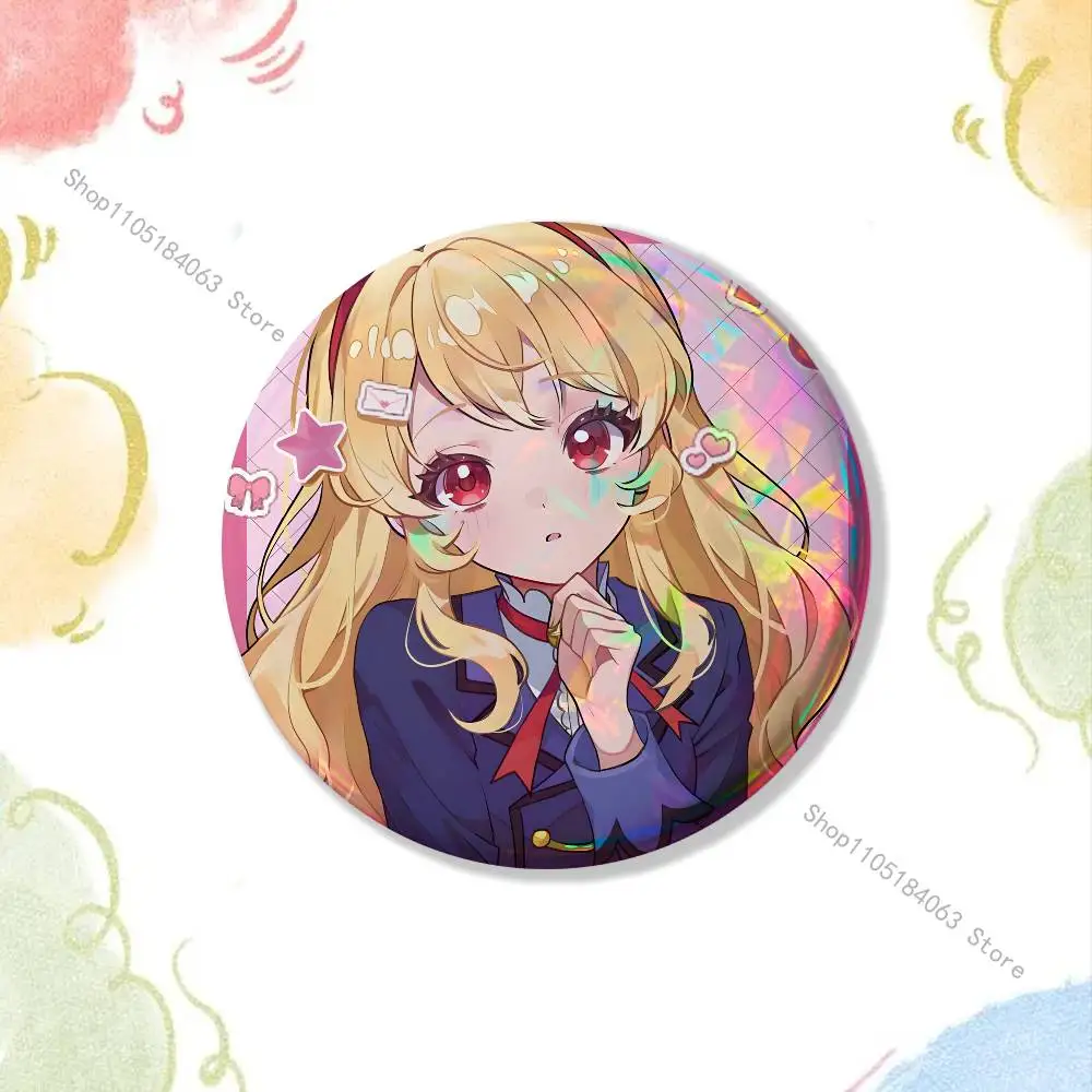 Фото Аниме-значки H-Hoshimiya Ichigo, лазерные, светоотражающие, круглые, для сумок, одежды, декоративные элементы, коллекционные предметы, подарки для друзей №4
