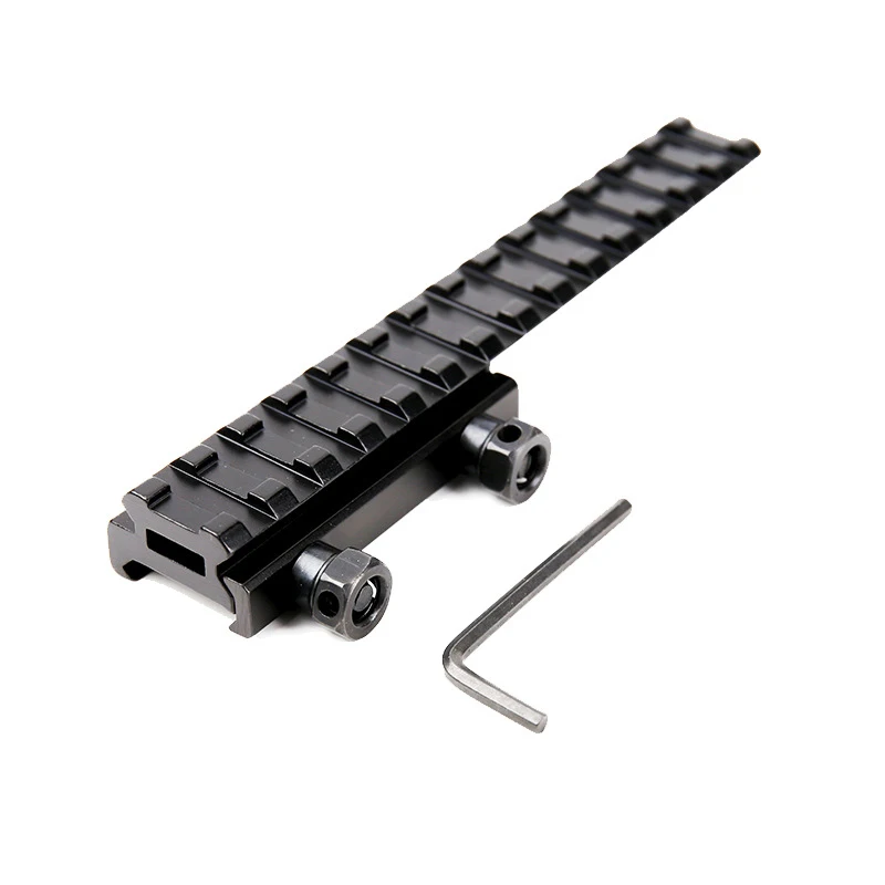 

1pcs Extension QD Long Riser Scope Mount Low Profile 20mm Picatinny Weaver Rail Metal Base Adapter Converter 14 Slot Raiser