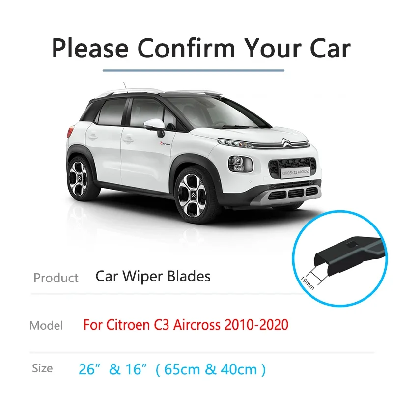 Для Citroen C3 Aircross Itroen 2010 ~ 2020 передние дворники лезвия щетки 26 16 резак аксессуары для