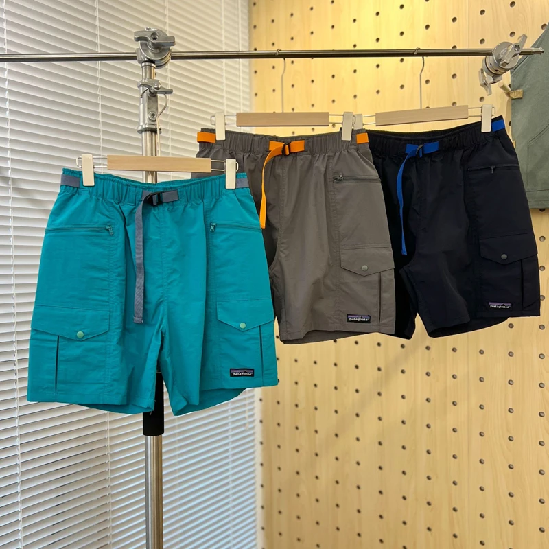 

Quick Drying Casual Men's Cargo Shorts Summer Loose Elastic Waist Multi Pocket Functional Half Pants Outdoor Sports Solid Short