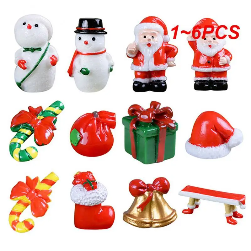 1 ~ 6 шт. Anmail миниатюры рождественские фигурки снеговика Санта Клаус украшения для дома 2023 новогодний Рождественский подарок медведь сделай сам