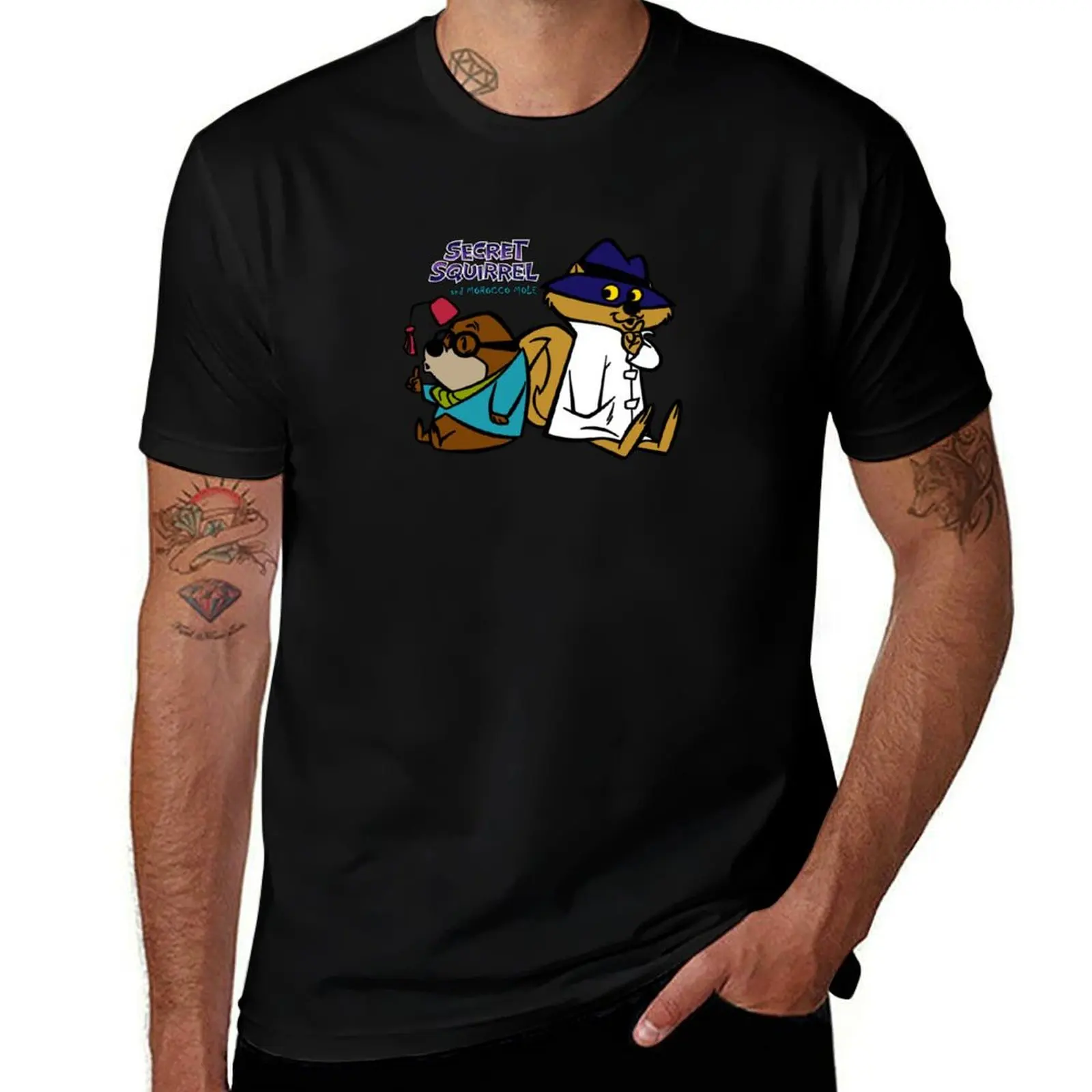 Фото Футболка Secret Squirrel & Morocco Mole, базовая однотонная футболка с короткими рукавами и круглым вырезом №1