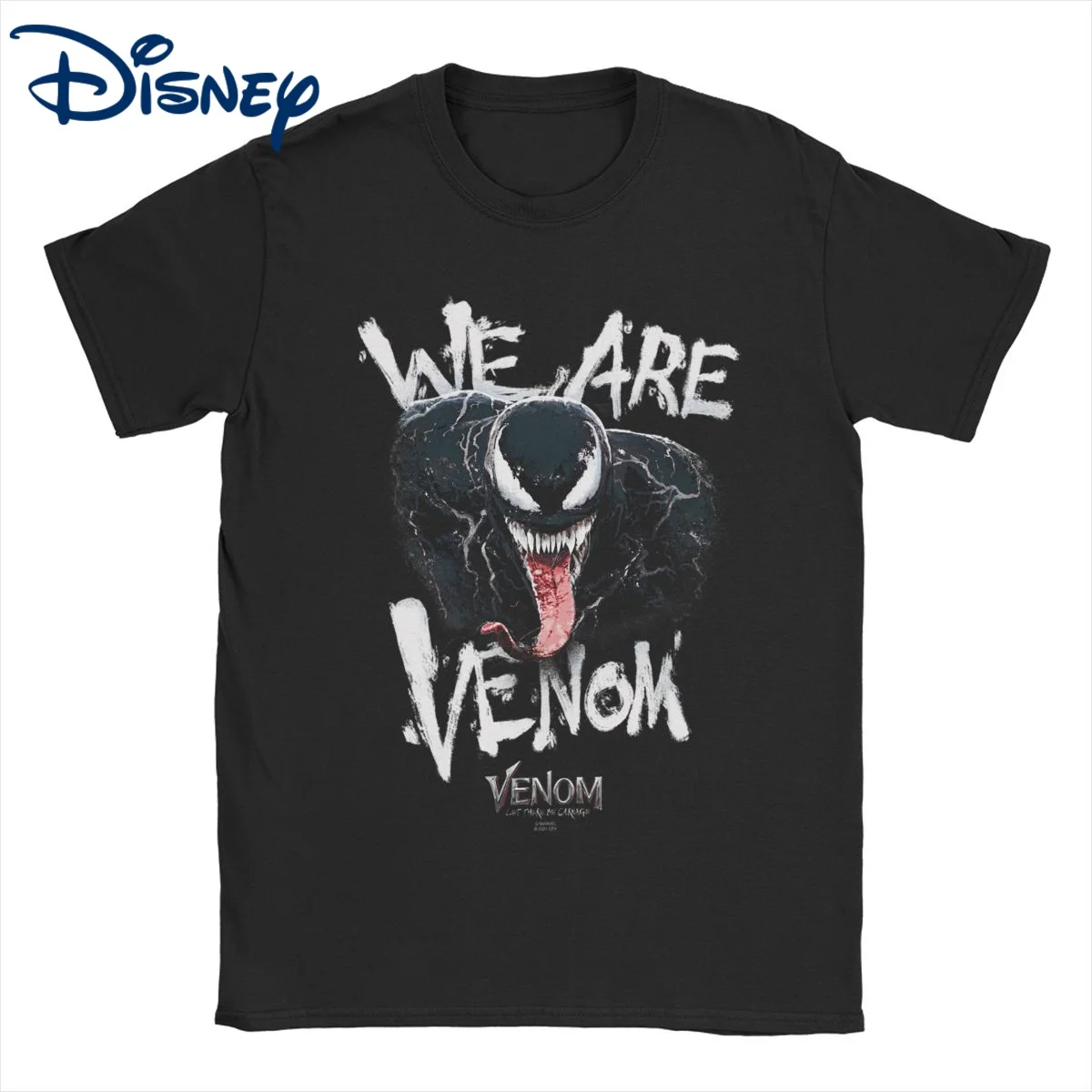 

Casual Marvel Venom We Are Hungry T-Shirts Men Women's Crewneck Pure Cotton T Shirts Disney Tee Shirt Printing Clothing