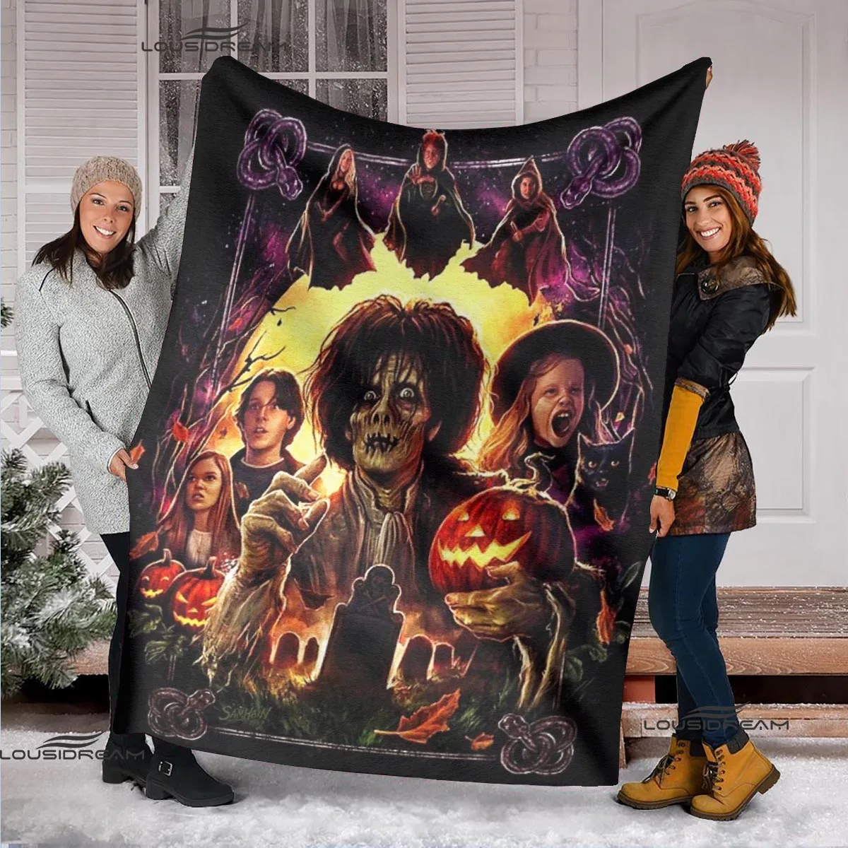 

2022 фланелевые супер мягкие флисовые одеяла Hocus Pocus Witch одеяло "Хэллоуин" для спальни, дивана, украшение в подарок