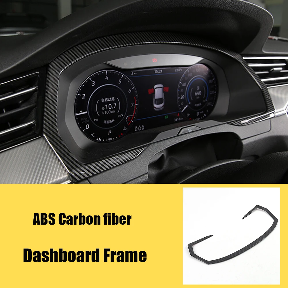 

ABS углеродное волокно для Volkswagen VW Passat B8 Arteon 2016 17 18 19 20 2021 Автомобильная панель навигации рамка Крышка отделка автомобильные аксессуары